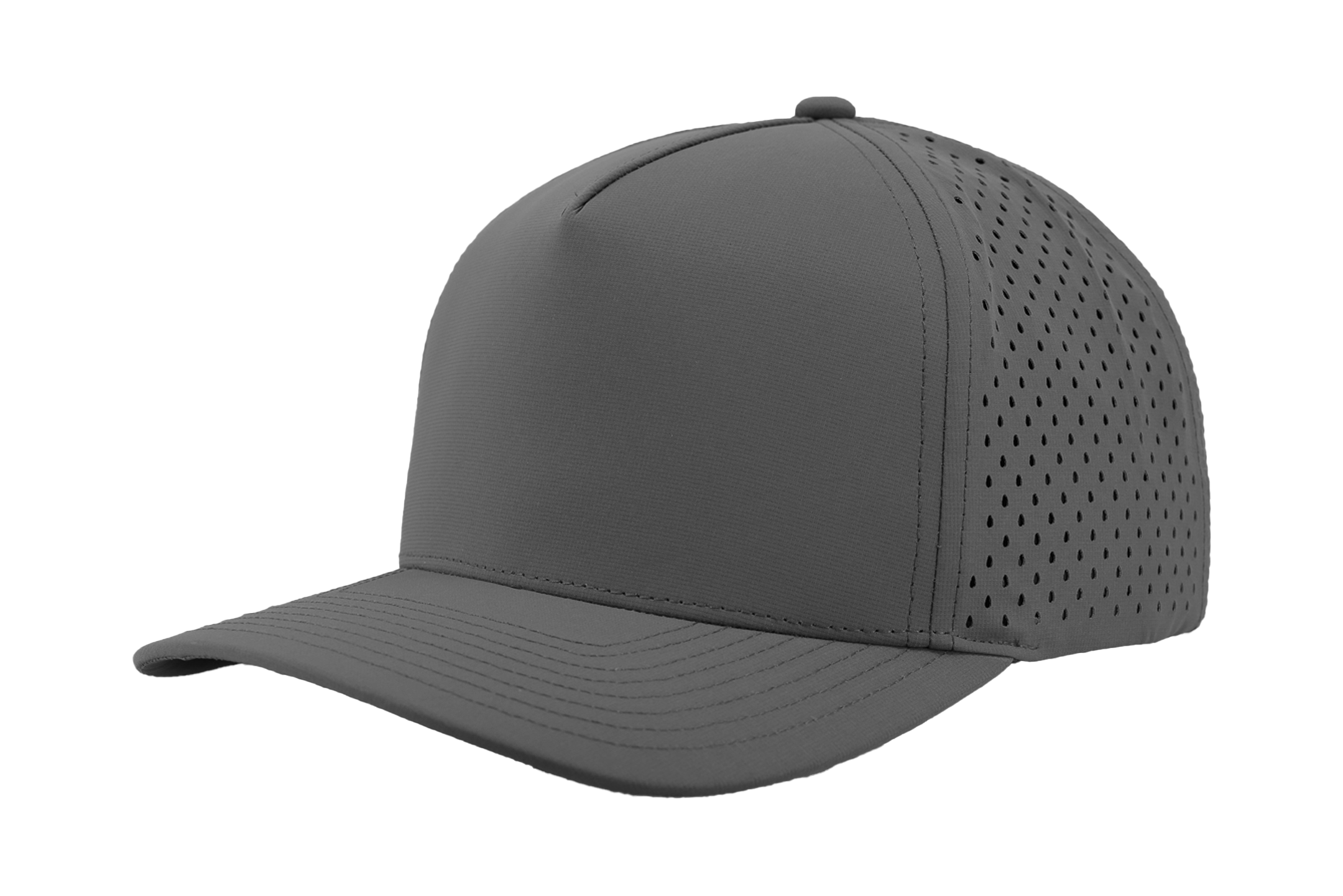 Custom Hat grey blackhawk front side view performance snapback
