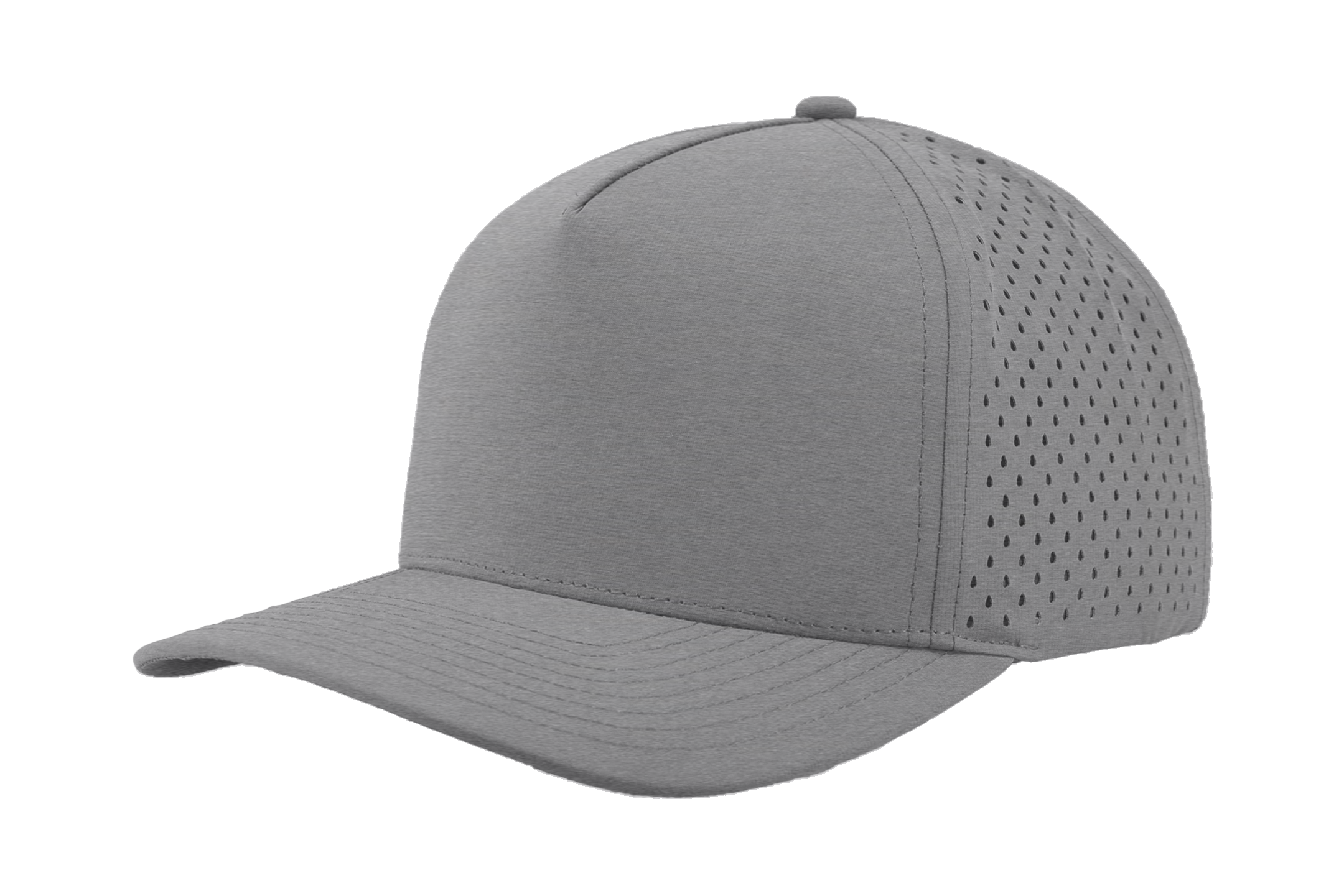Custom Hat heather grey blackhawk front side view