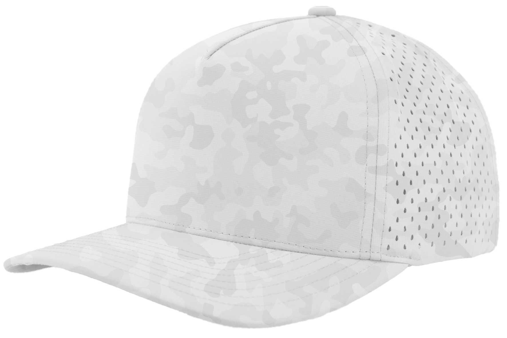 Custom Hat zapped headwear snow camo blackhawk snapback hat front side view