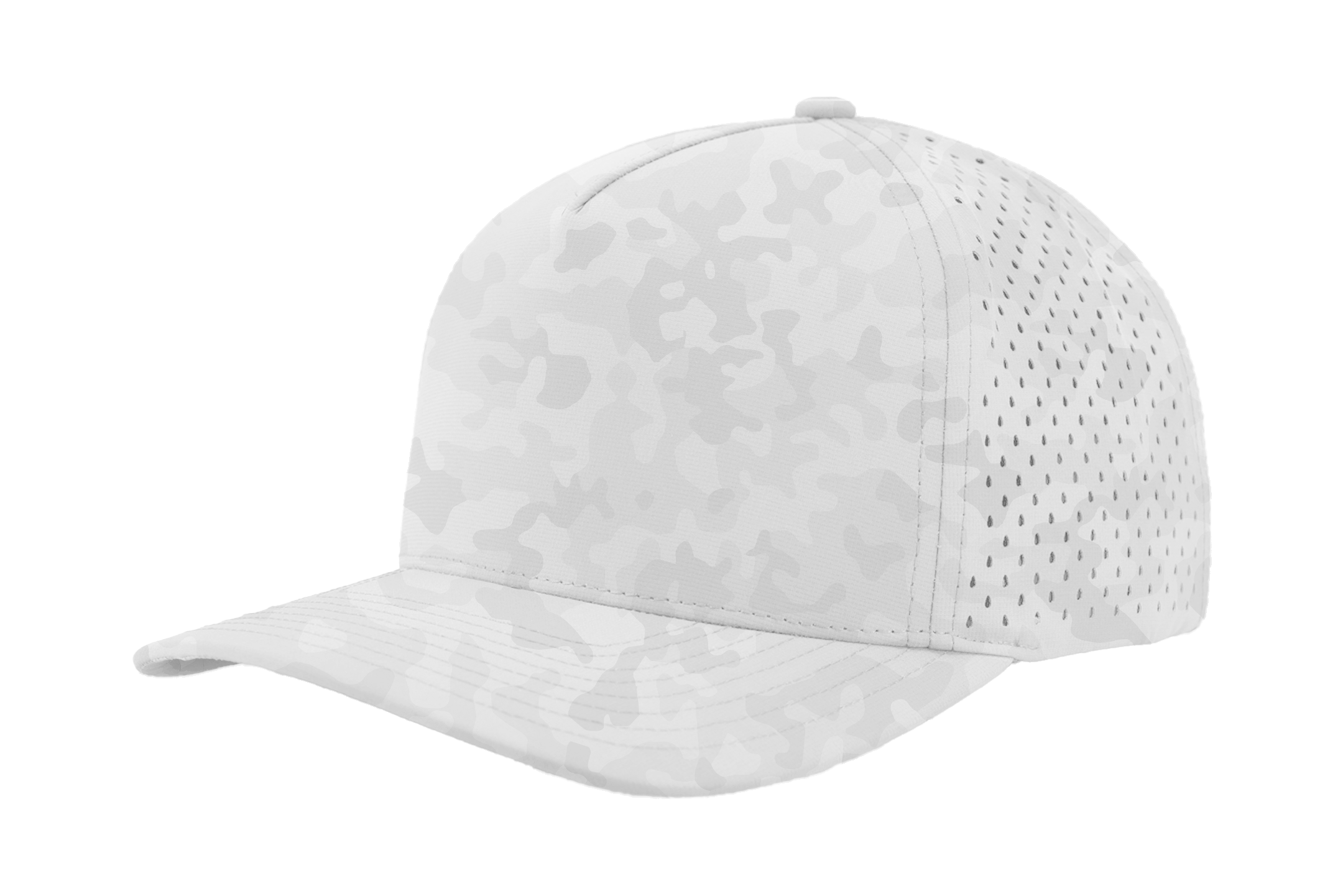 snow camo Custom Hat  blackhawk front side view zapped headwear