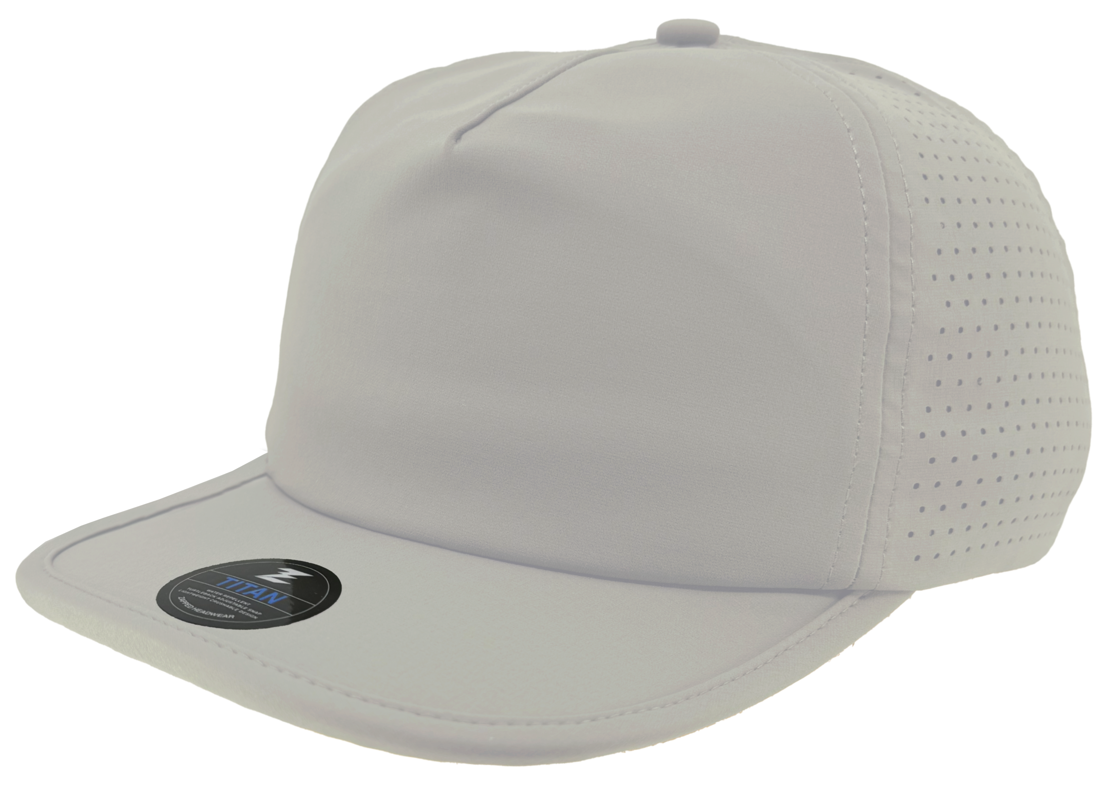 Silver dad hat buckram 5 panel crushable bill