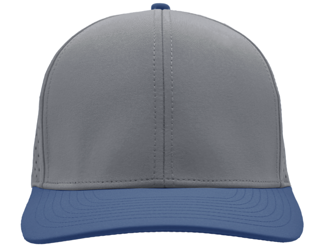 Custom Logo Hat 6 Panel grey and blue