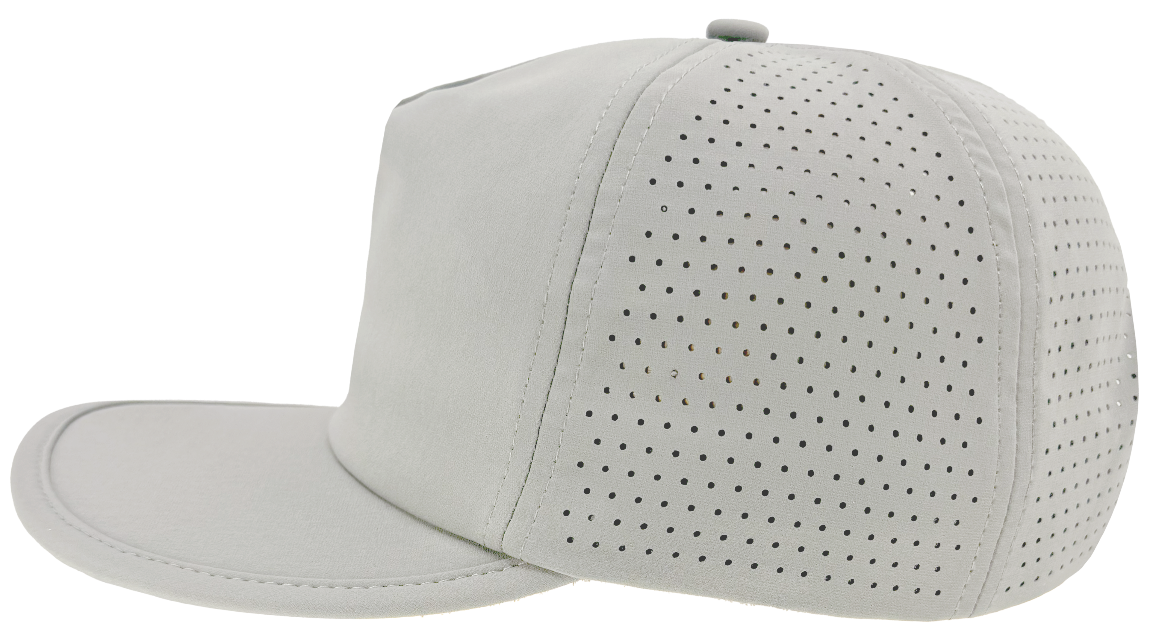 Silver dad hat buckram 5 panel crushable bill