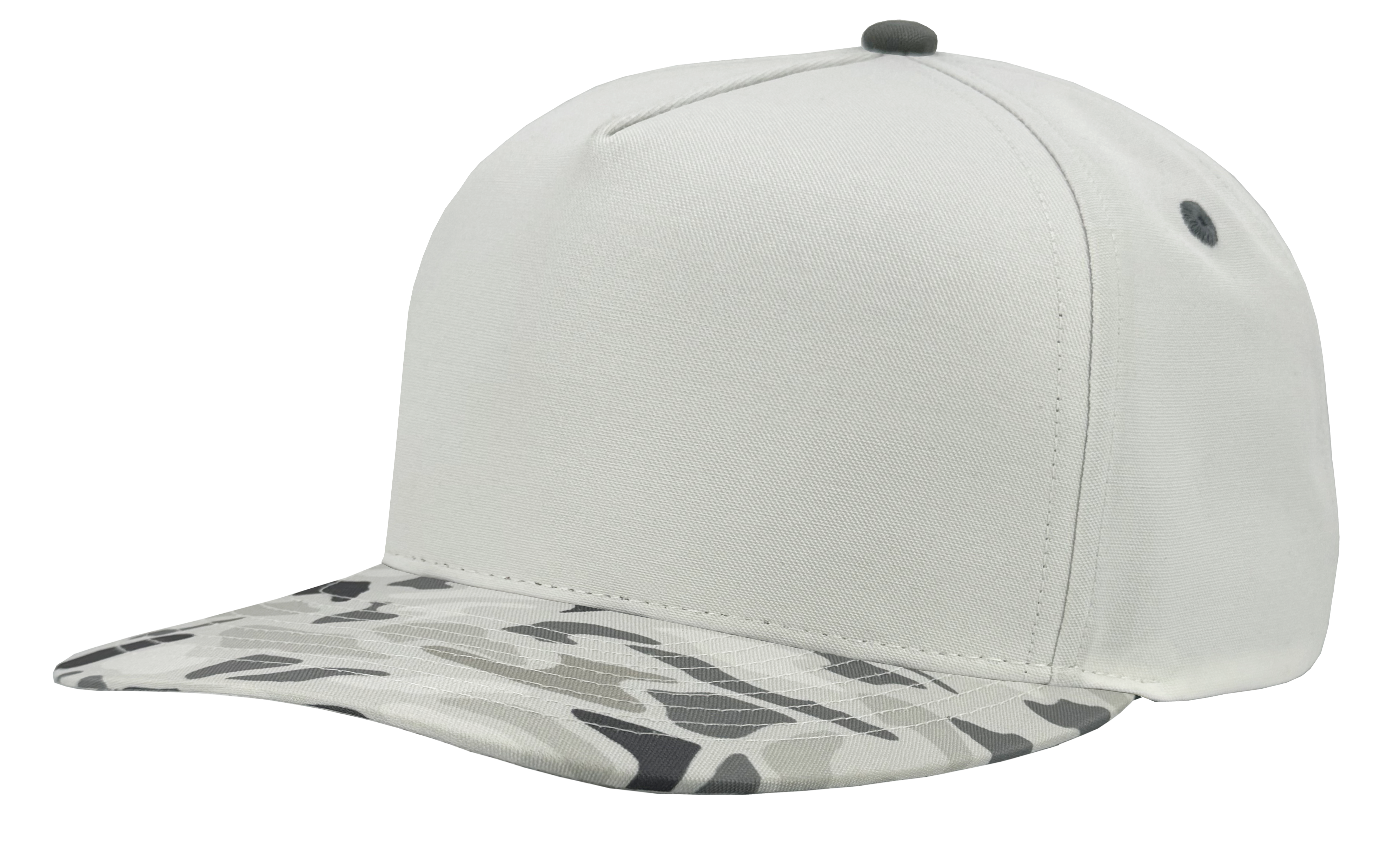 Grey old school camo vintage patriot 5 panel hat