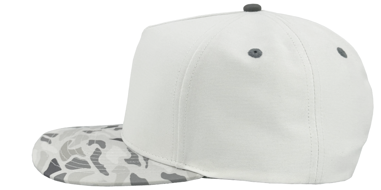 Grey old school camo vintage patriot 5 panel hat