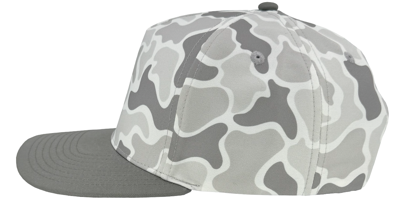 snow old school camo grey bill patriot hat