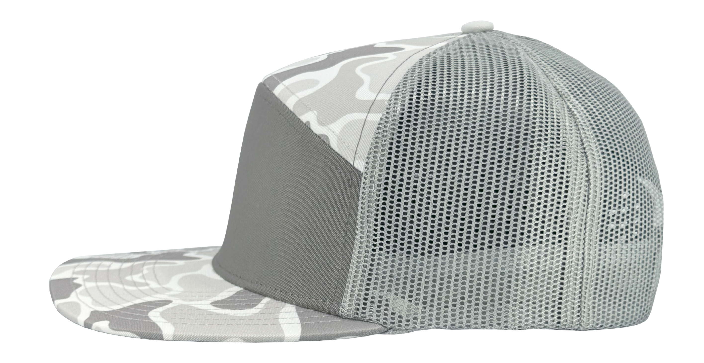 old school snow camo 7 panel cobra hat