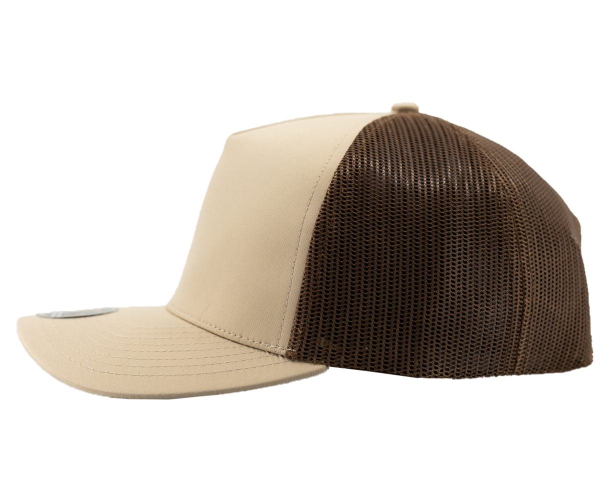 MARINE- Custom Hat Water Repellent hat-Zapped Headwear-Khaki-coffee-Side-Zapped Headwear-Snapback-five panel-custom hat