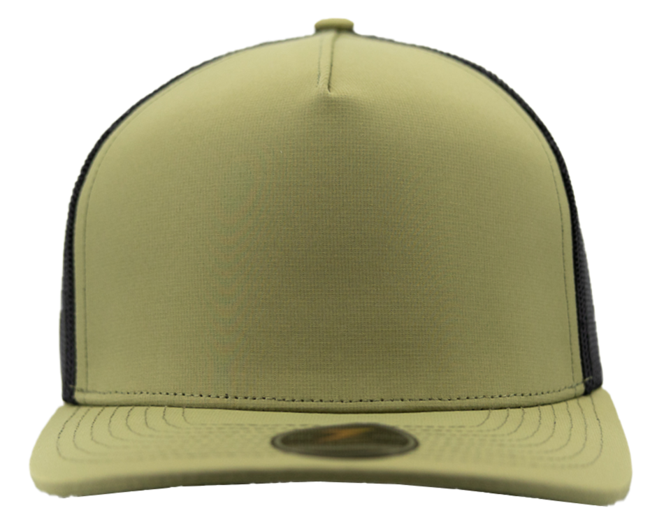 Custom Hat MARINE-Water Repellent hat-Zapped Headwear-Loden-Black-Front-Snapback-five panel-custom hat