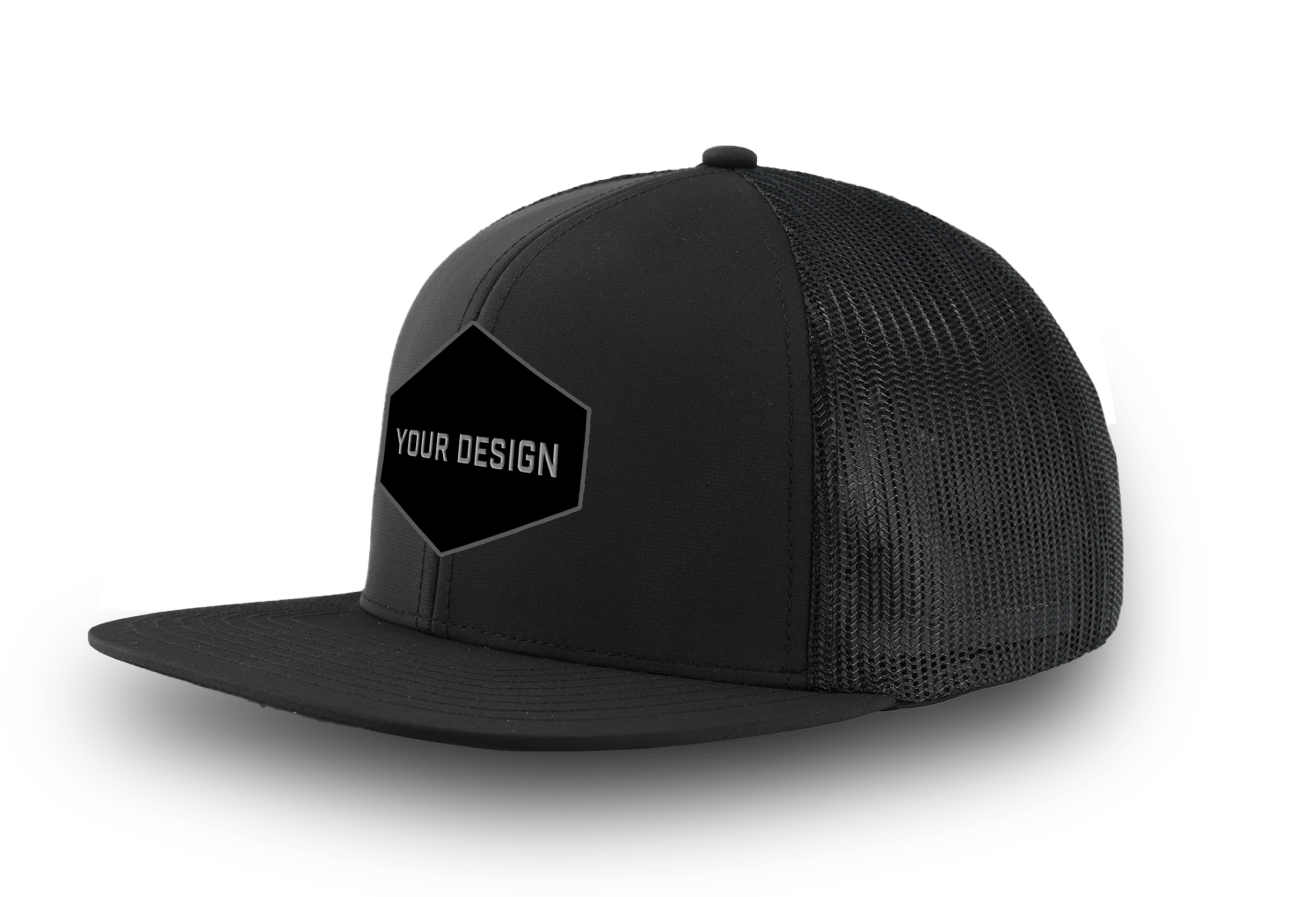 GENERAL Custom Hat -Custom hat-Flatbill-Snapback-Black- Zapped Headwear