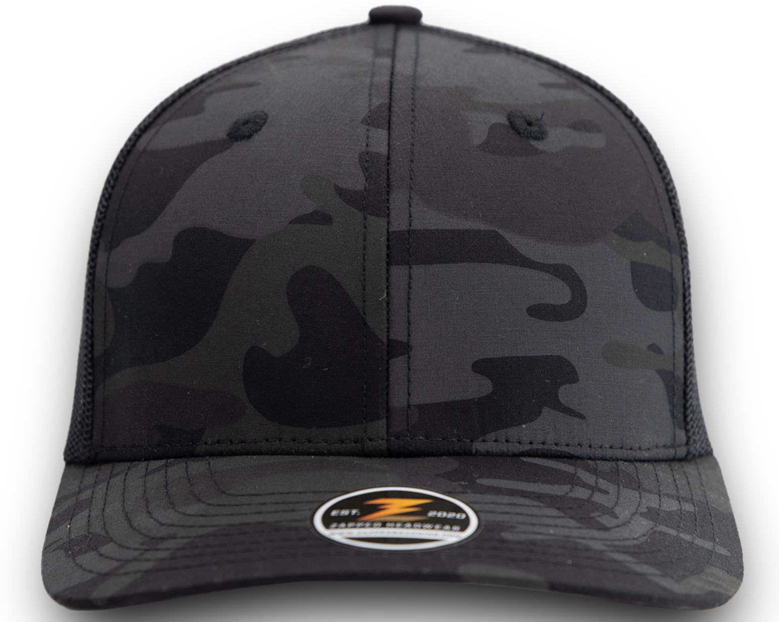 Custom Hat WARRIOR CAMO-Trucker snapback-Zapped Headwear-Black Camo-Snapback- Custom hat-Zapped Headwear