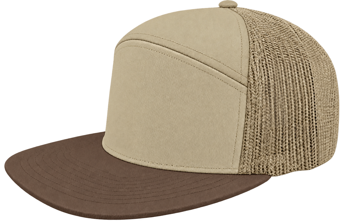 cobra 7 panel khaki brown bill snapback hat