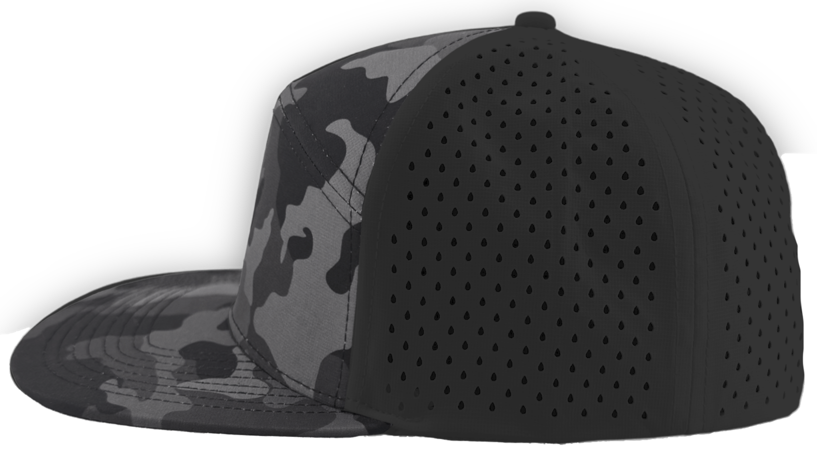 Black camo osprey 7 panel snapback hat