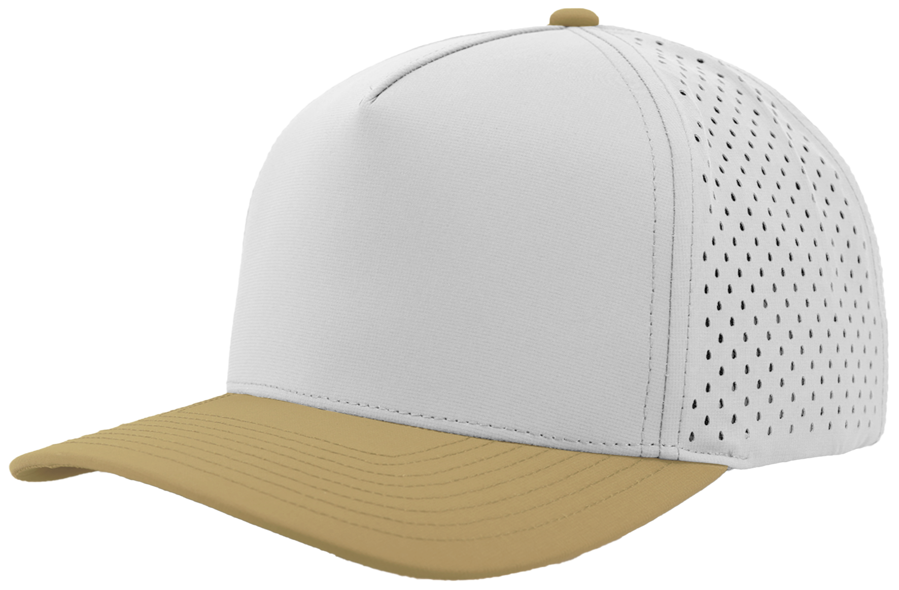 Custom Hat Blackhawk Khaki White Slant View
