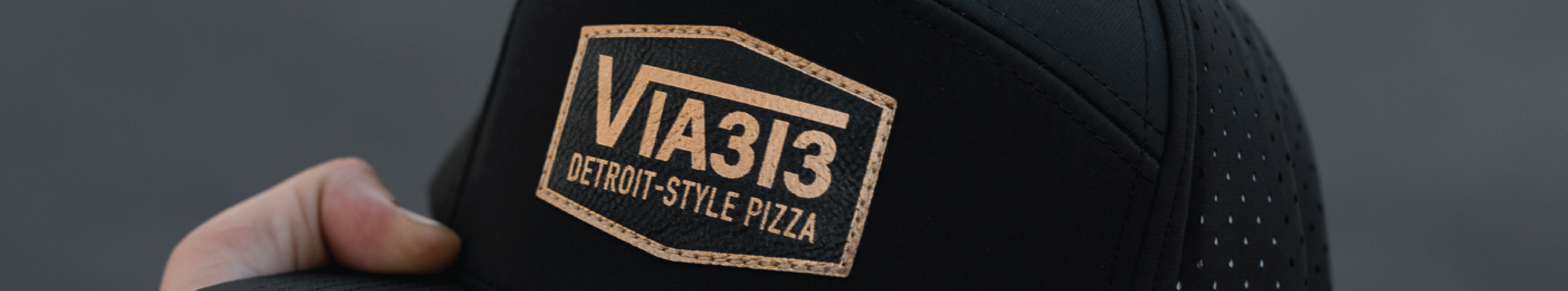 Custom Hat with business logo on leather patch