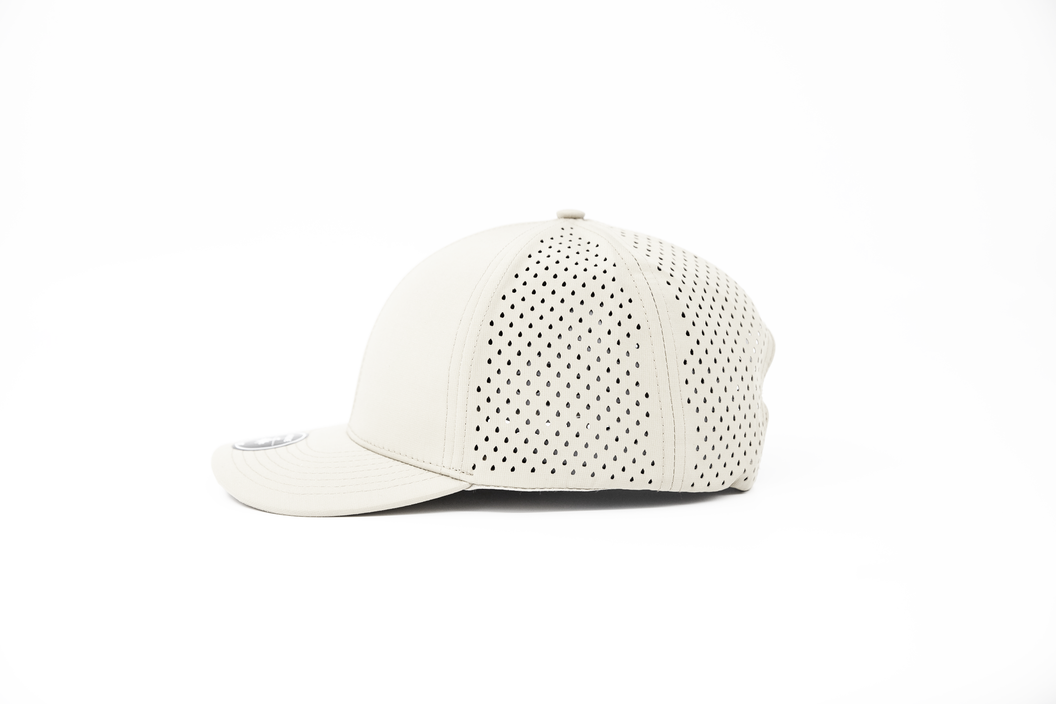 off white side view of apache perforated hat