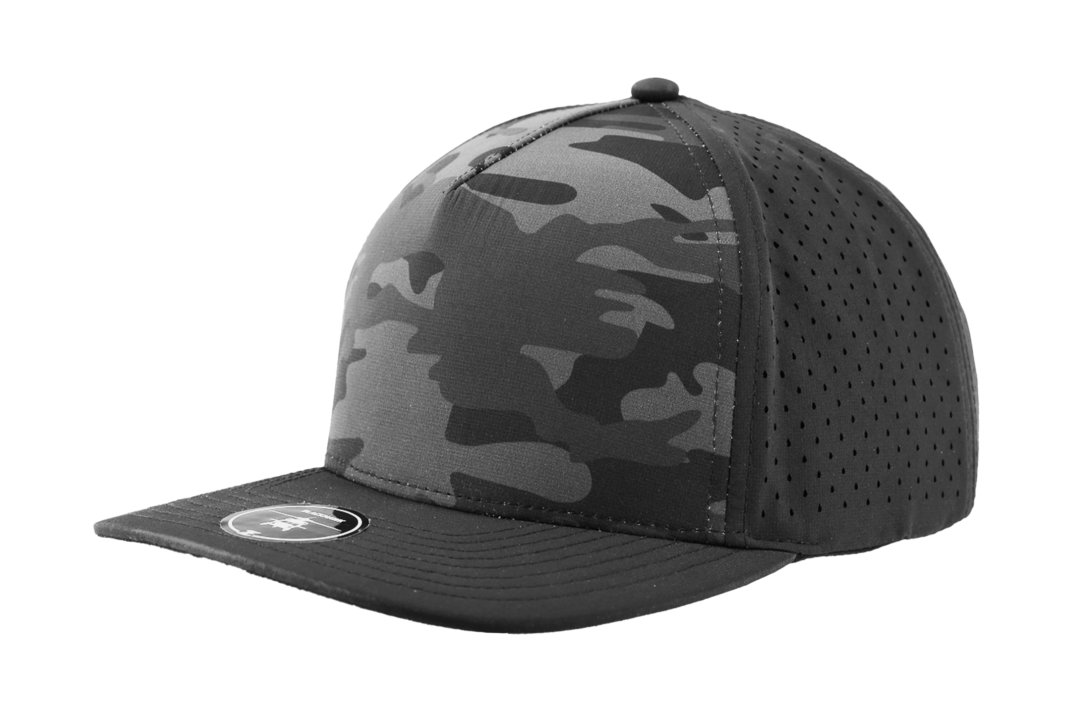 Black camo blackhawk 5 panel waterproof hat