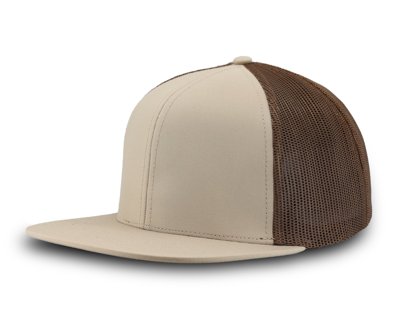 GENERAL-Custom hat-Flatbill-Snapback-Khaki-Brown- Zapped Headwear