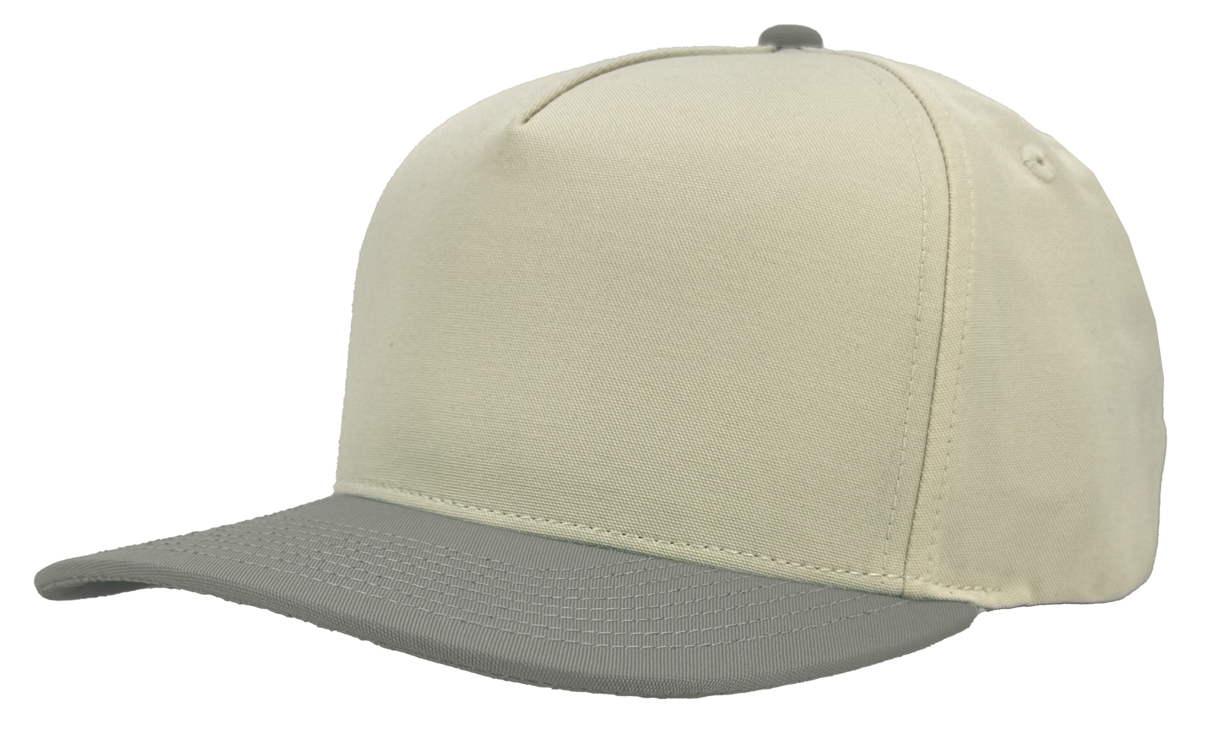VINTAGE 5 PANEL GREY WHITE Custom HAT