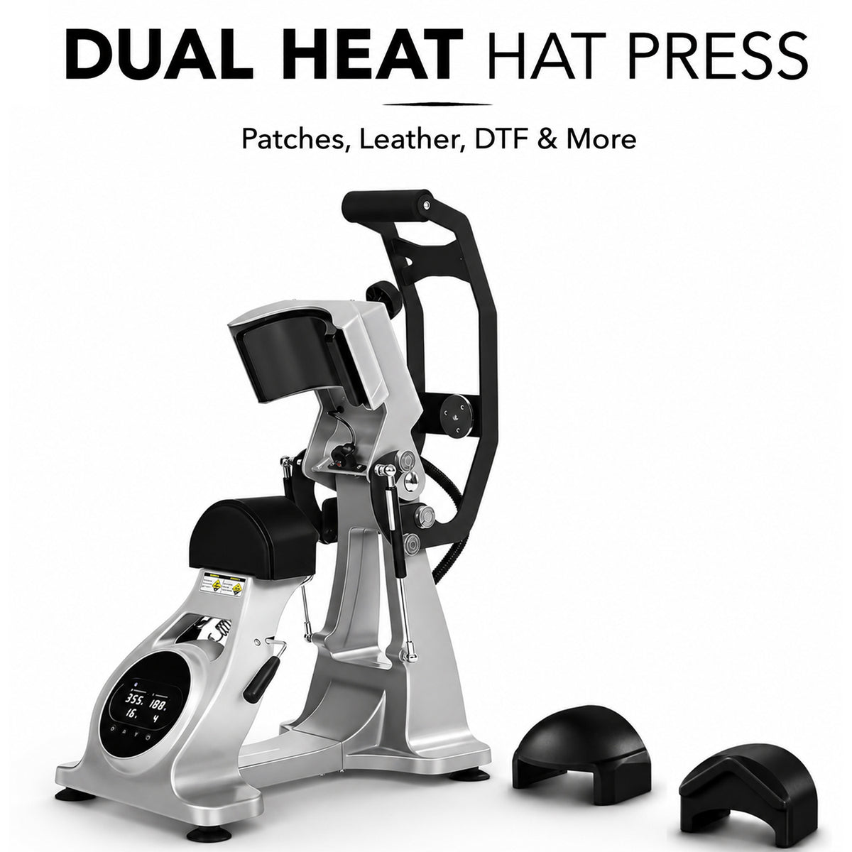 Dual heat hat press Automatic cap press with alignment laser