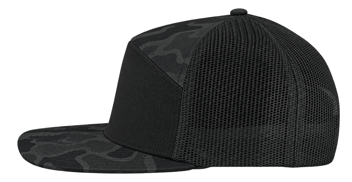 cobra 7 panel black camo snapback hat