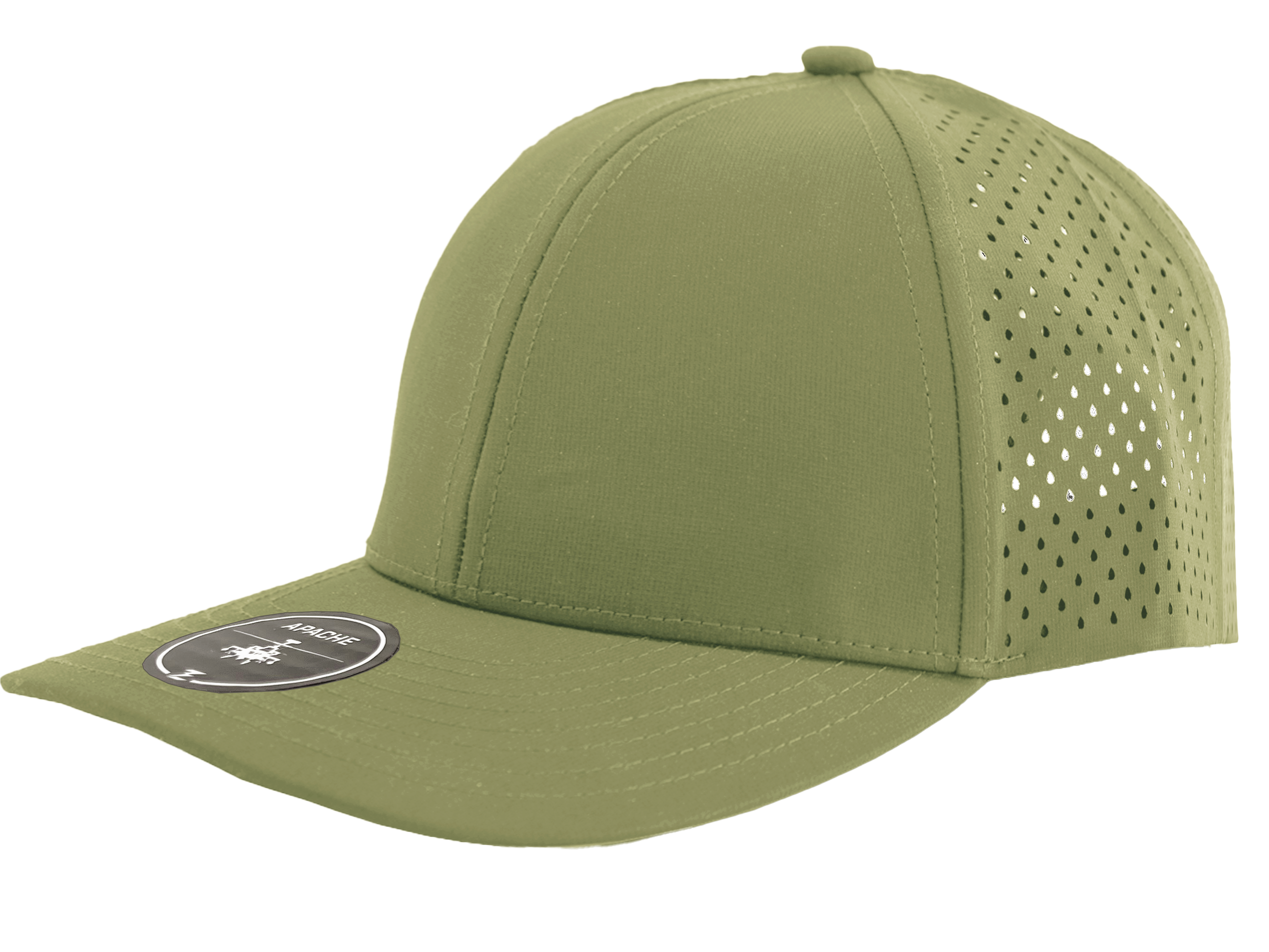 loden apache custom hat front side view perforated Custom Hat 