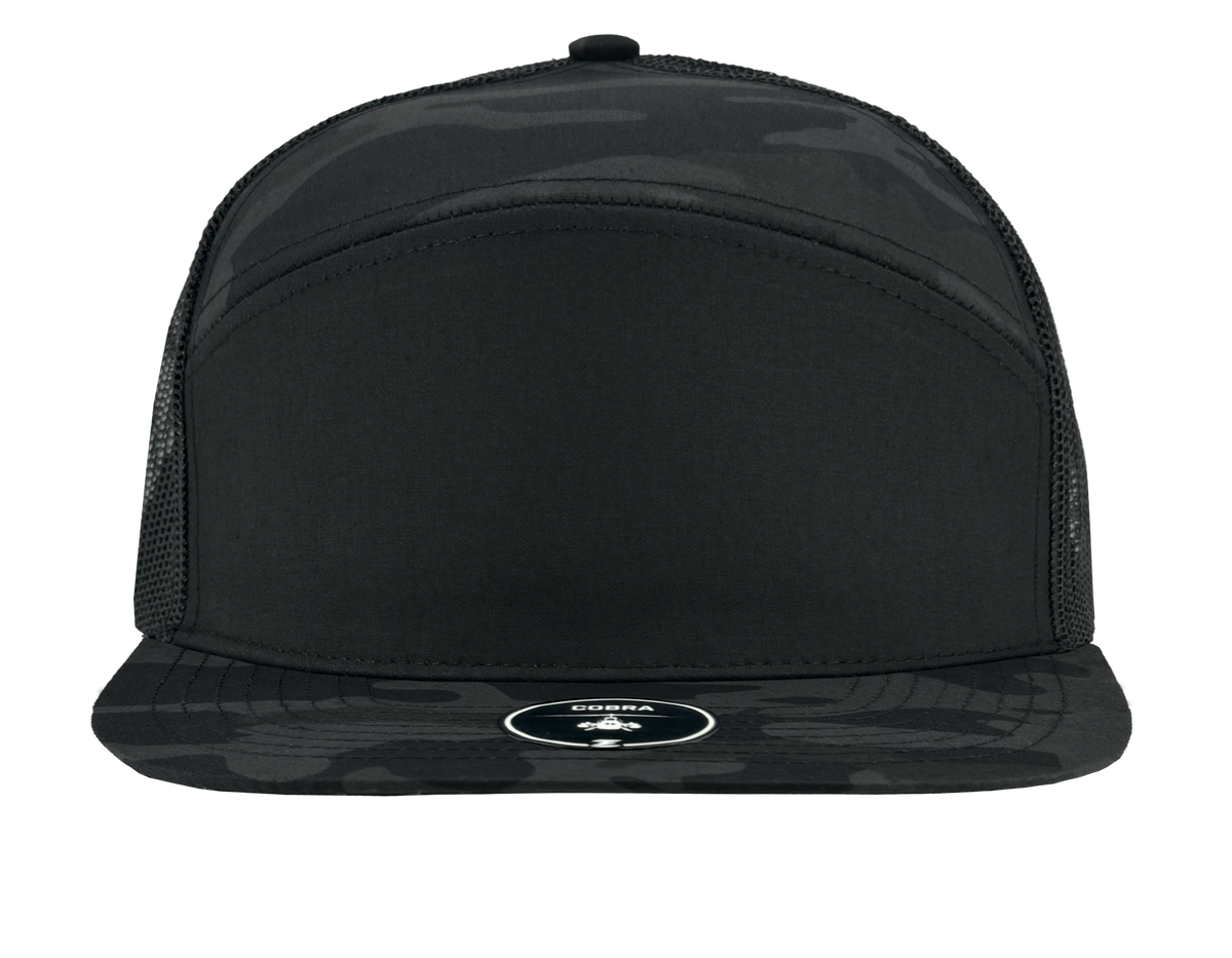cobra 7 panel black camo snapback hat