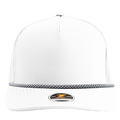 White marine hat with white chainlink rope brim