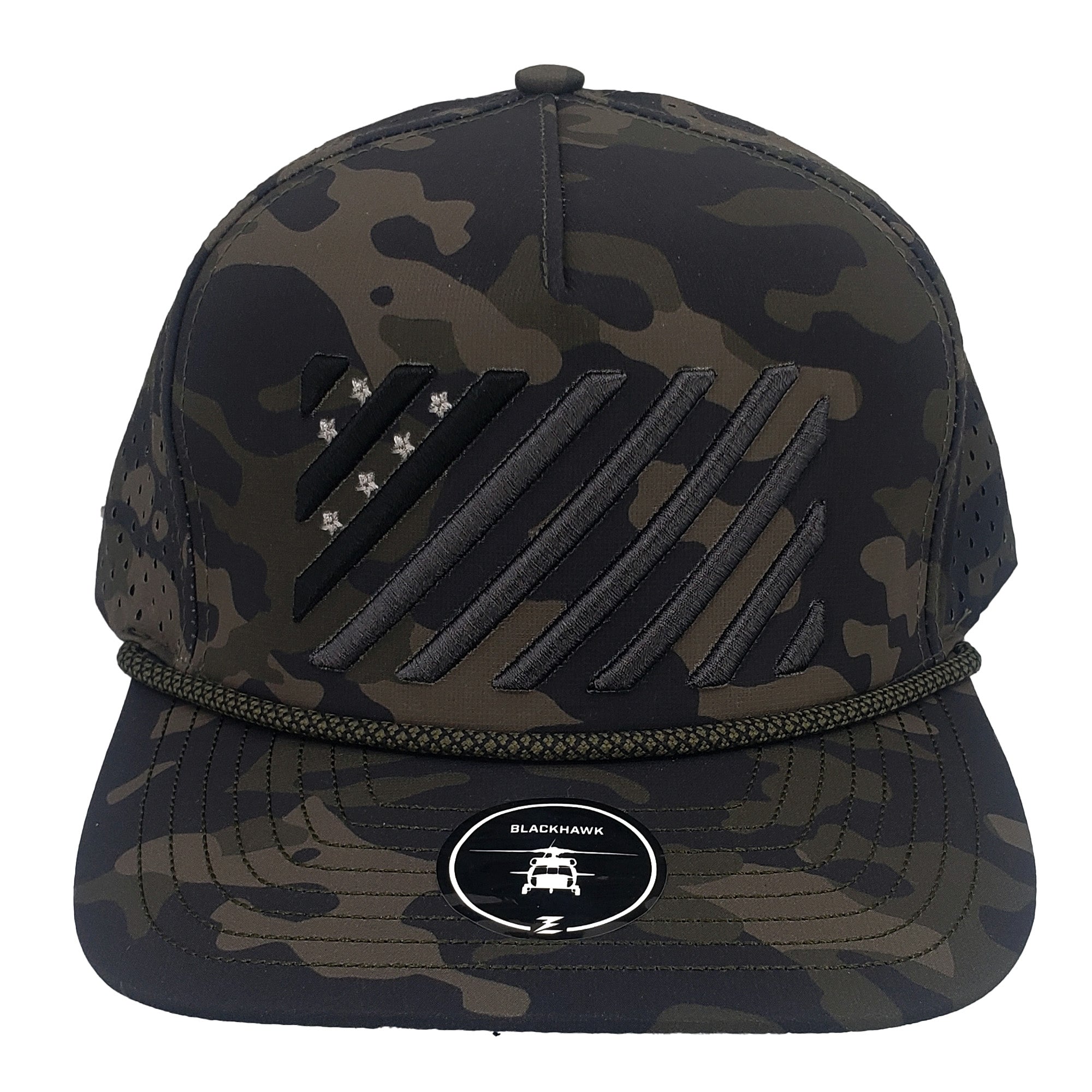 Zapped American Flag 3D Puff Stars and Stripes Embroidered Flag Hat