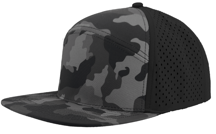 Black camo osprey 7 panel snapback hat