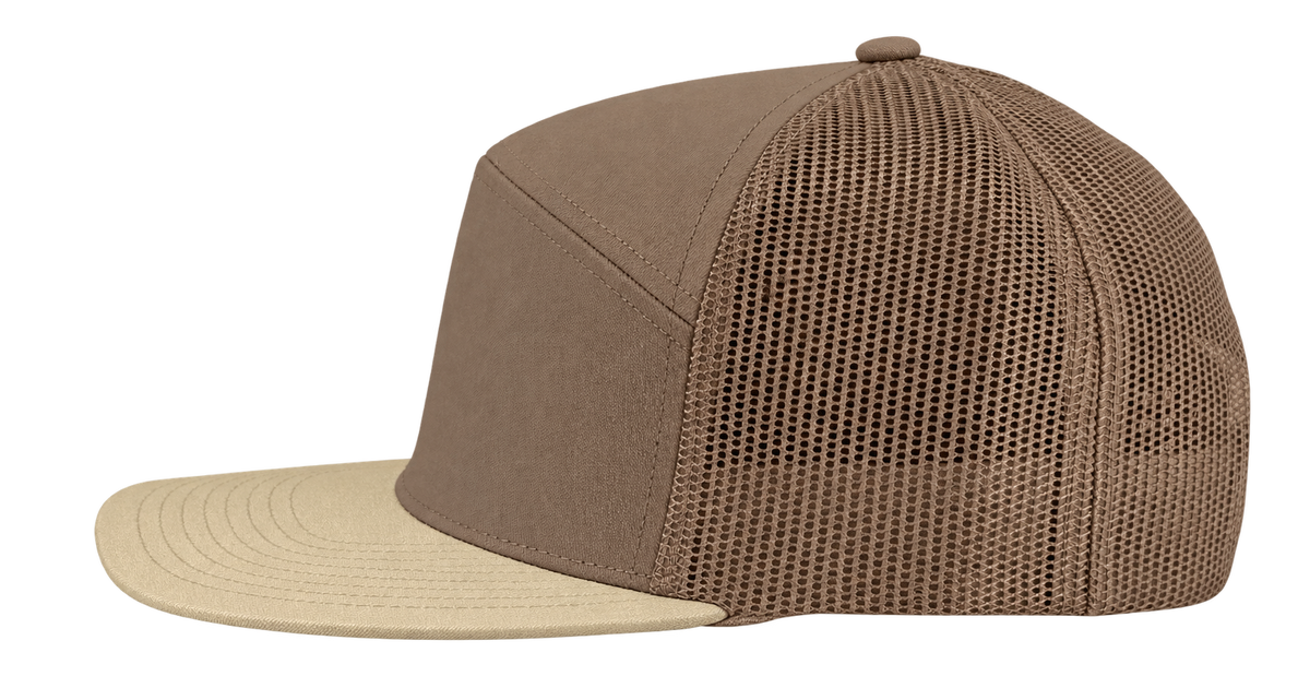 cobra 7 panel brown khaki snapback hat