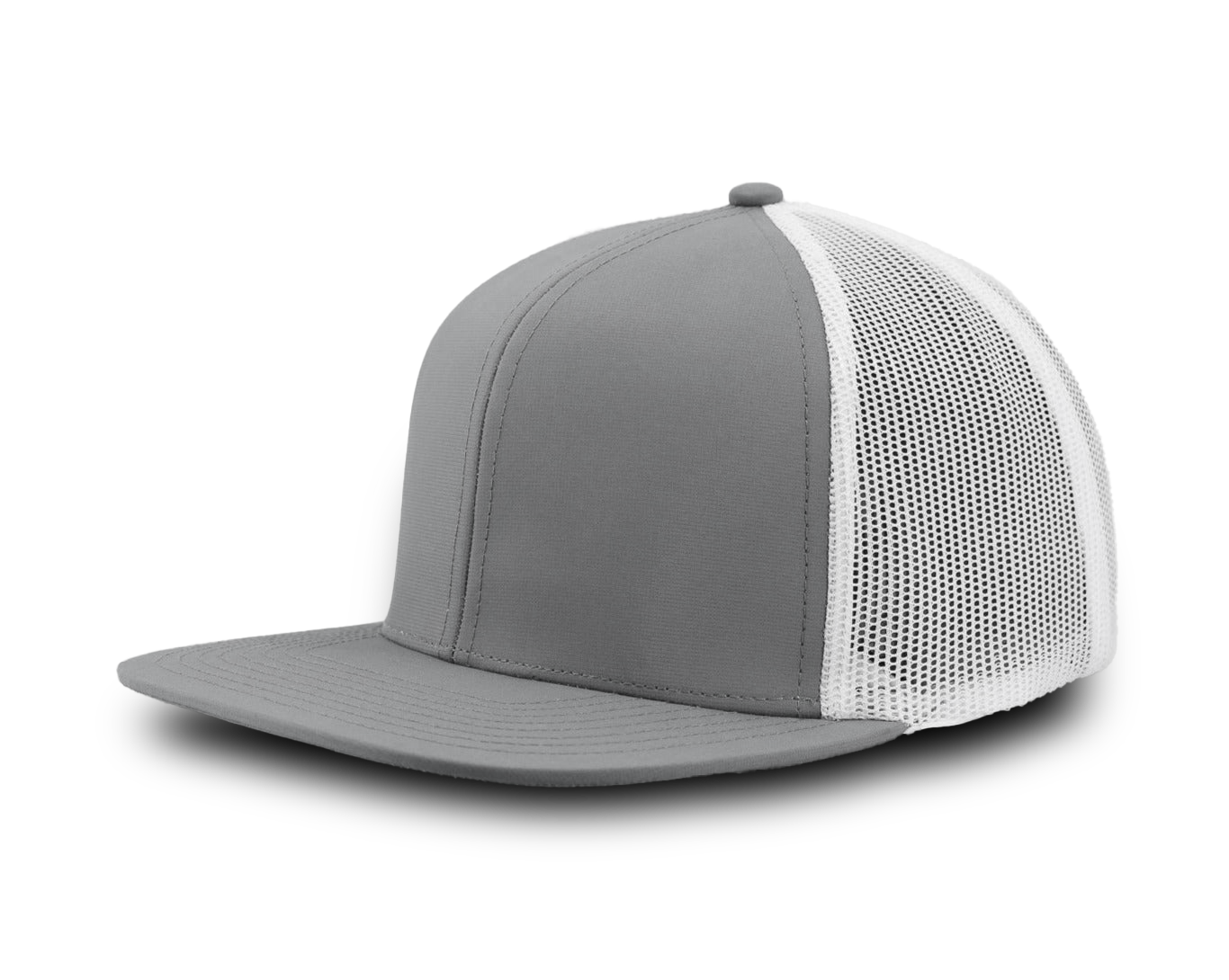 GENERAL-Custom hat-Flatbill-Snapback-Charcoal-white- Zapped Headwear