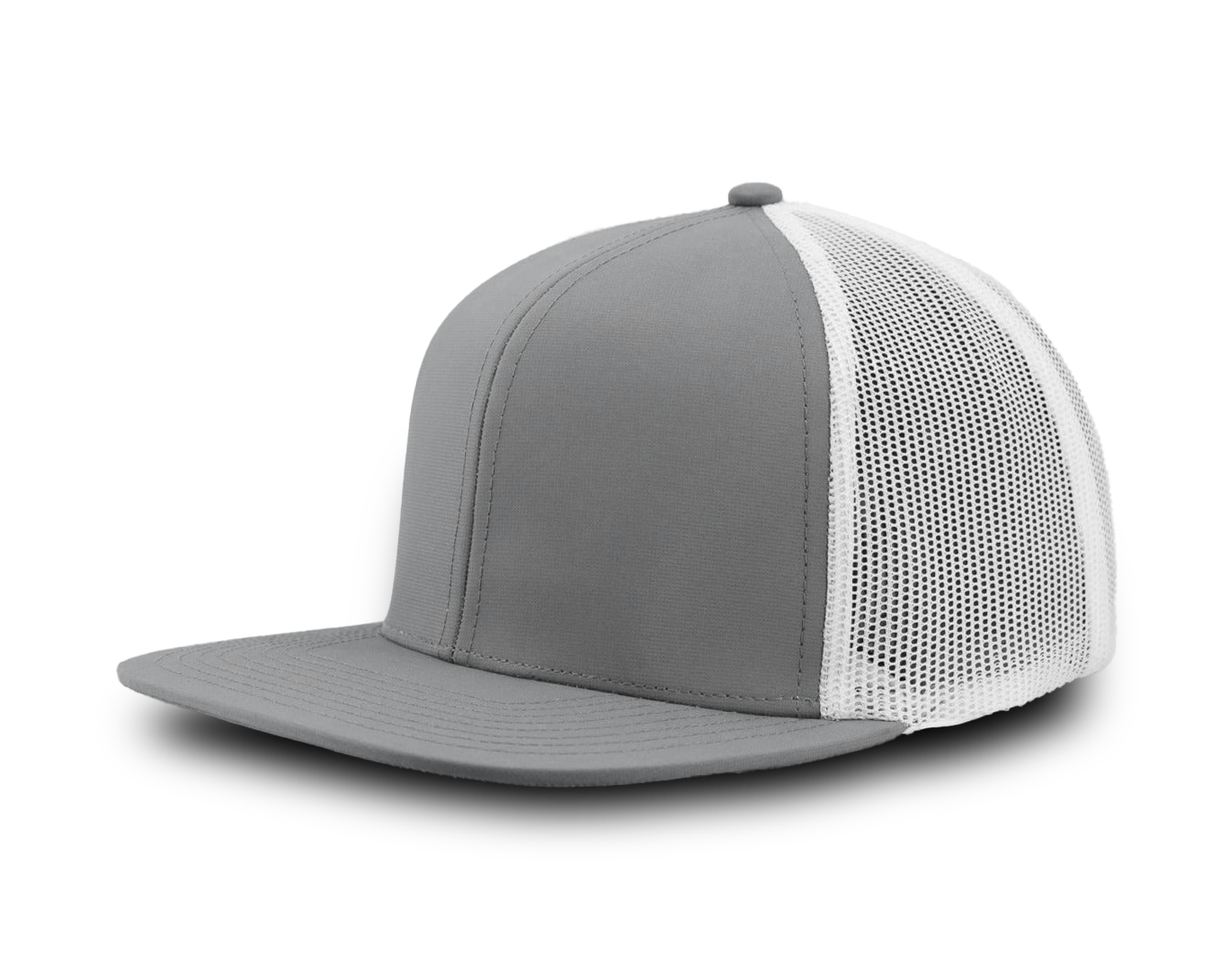 GENERAL-Custom hat-Flatbill-Snapback-charcoal-white- Zapped Headwear