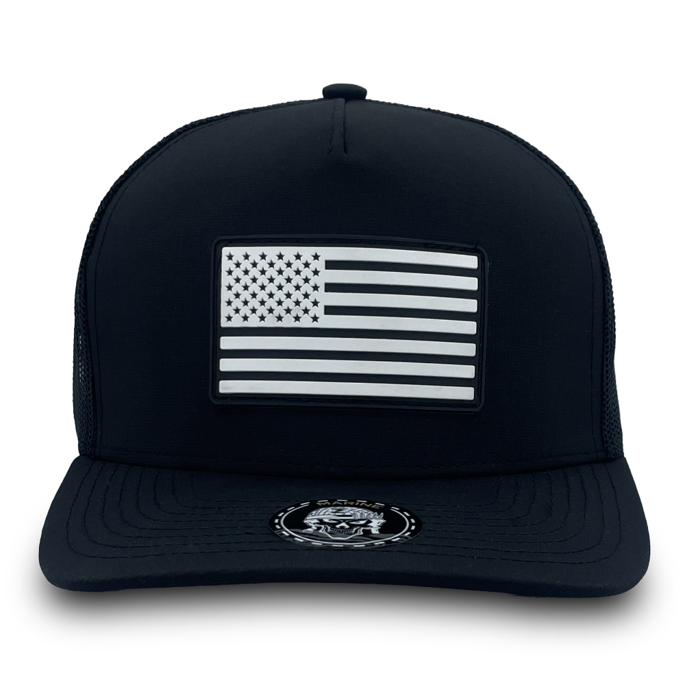 Sombrero de camionero marino Zapped Headwear - Bandera patriótica americana