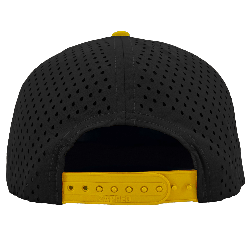 Custom hat for embroider 6 panel black yellow