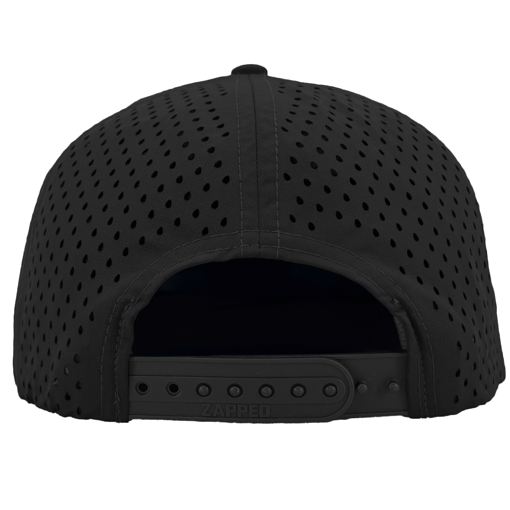 black snapback apache perforated hat