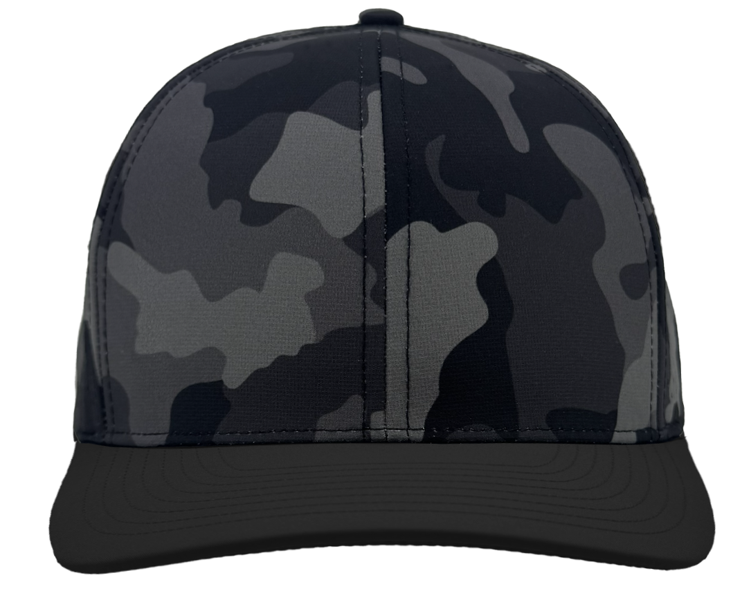 Custom hat for embroider 6 panel black camo