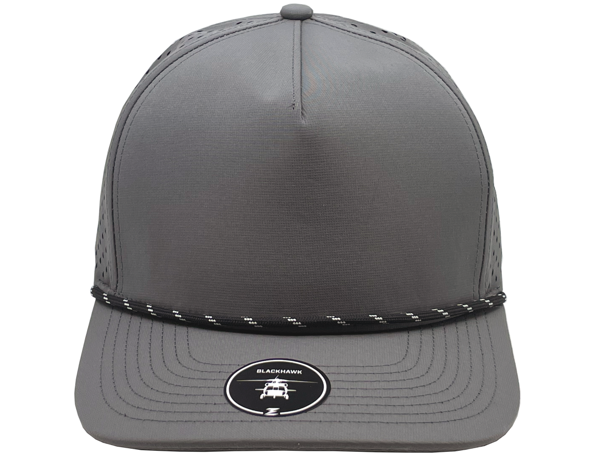 Blackhawk Grey with Black and White Rope with Small Dent on Top