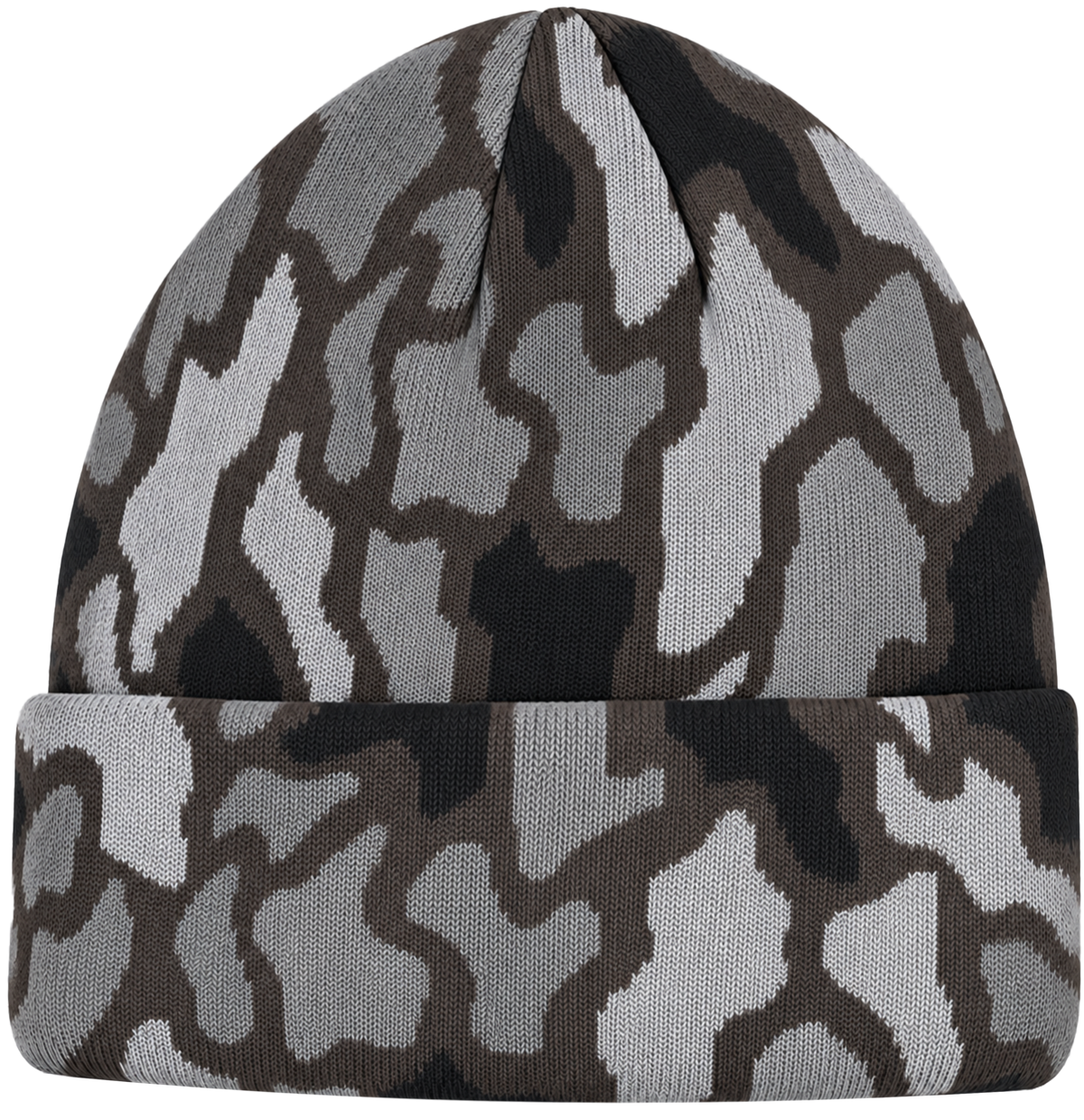 Woven camo cuff beanie blank