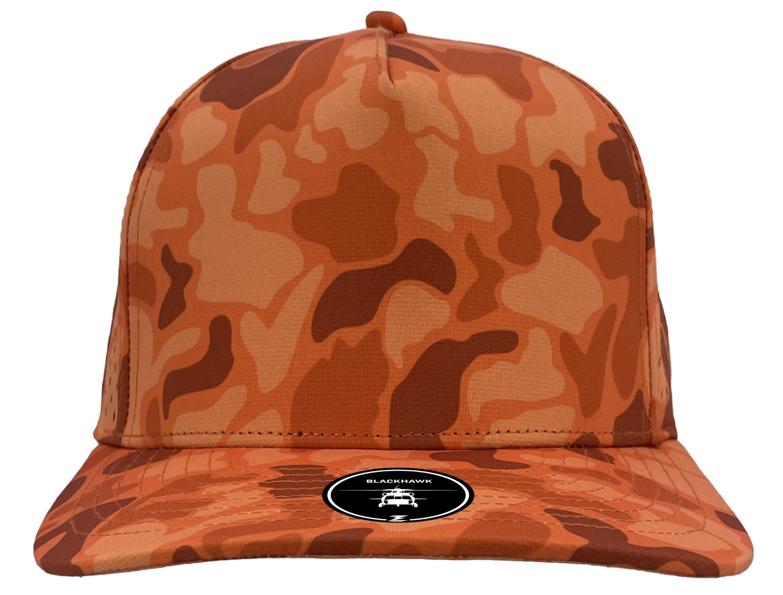 blaze orange old school camo blackhawk snapback hat