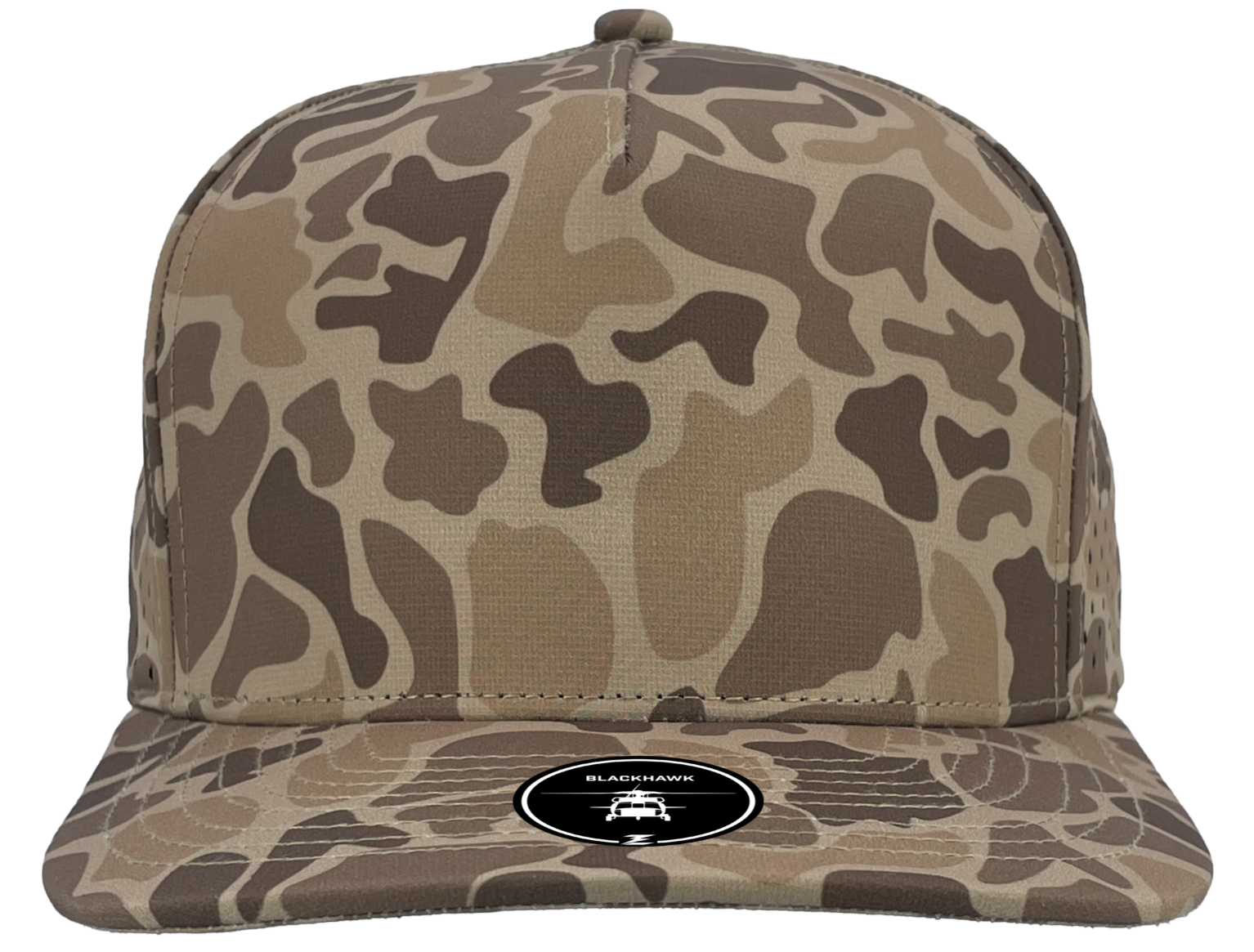 brown old school camo blackhawk snapback Custom Hat front