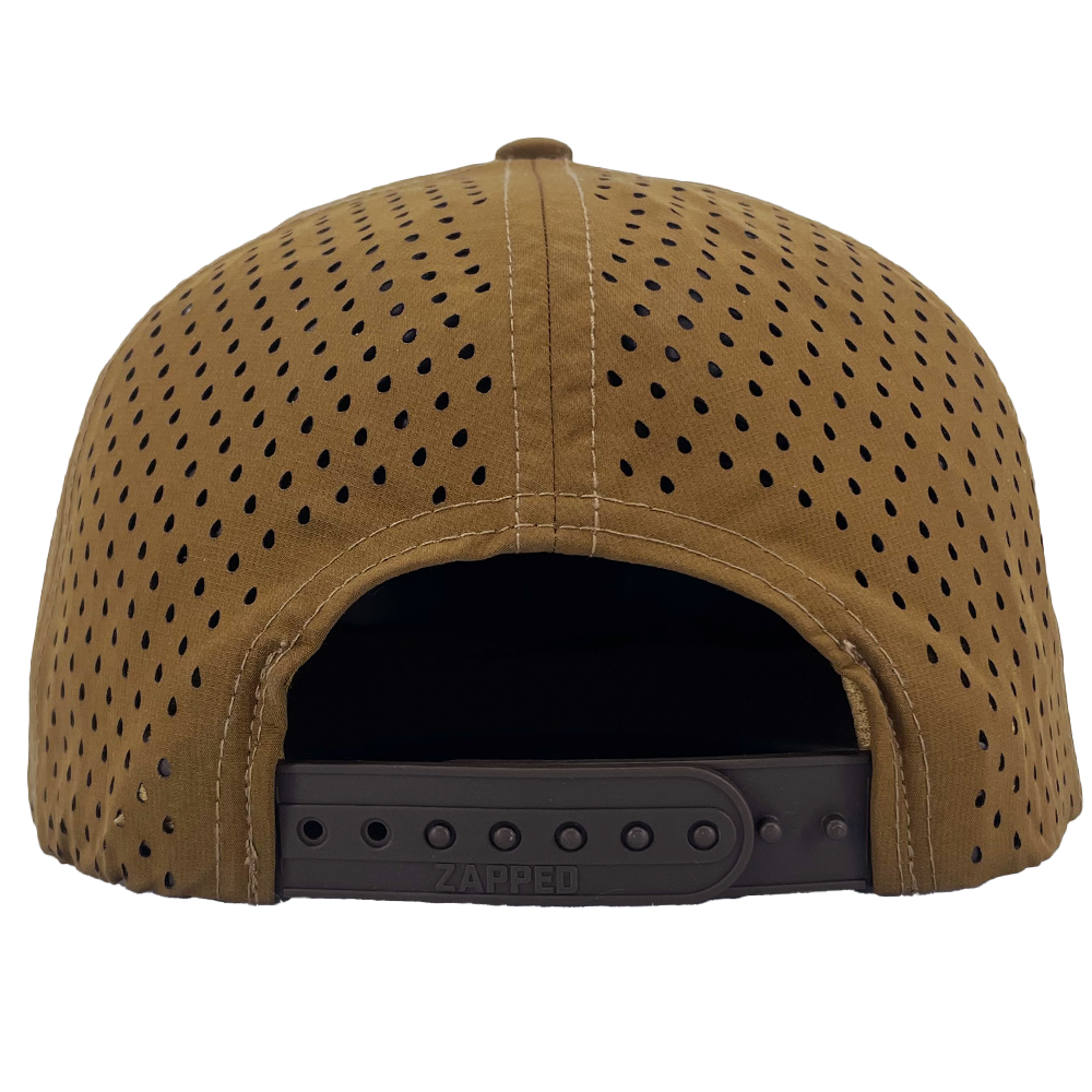 snapback of perforated caramel apache hat