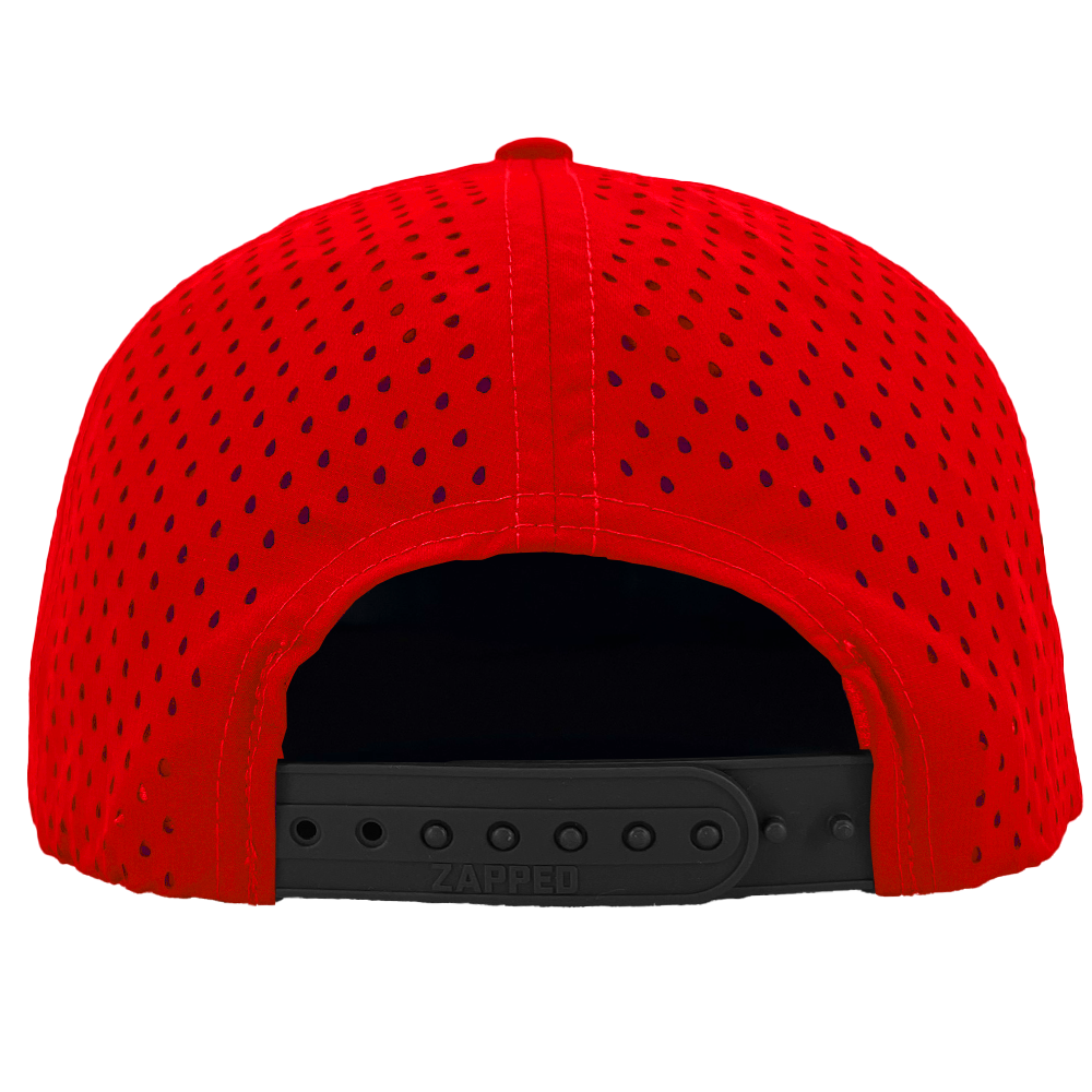 cardinal red zapped snapback perforated hat