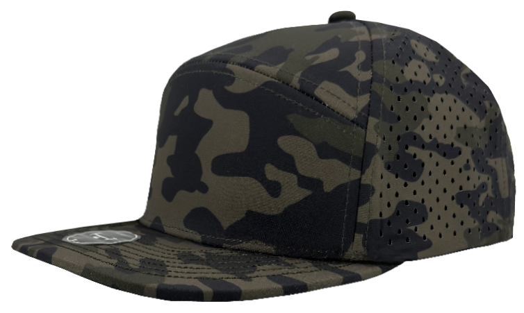 custom hat osprey Olive Camo 7 panel flat bill