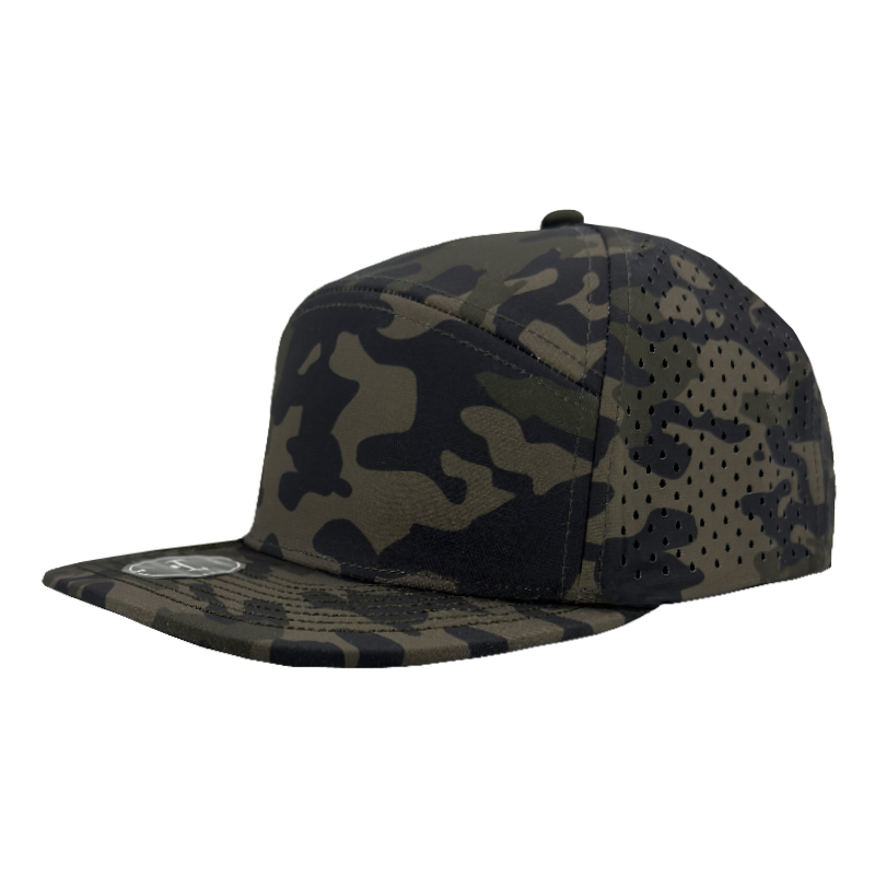 custom hat osprey Olive Camo 7 panel flat bill