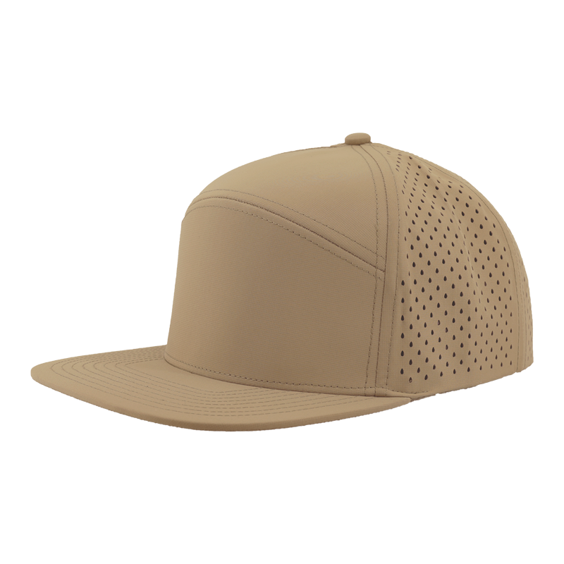 custom hat osprey khaki brown 7 panel flat bill