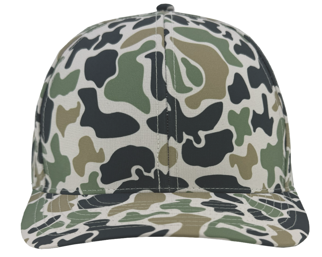 Custom hat for embroider 6 panel jungle old school camo