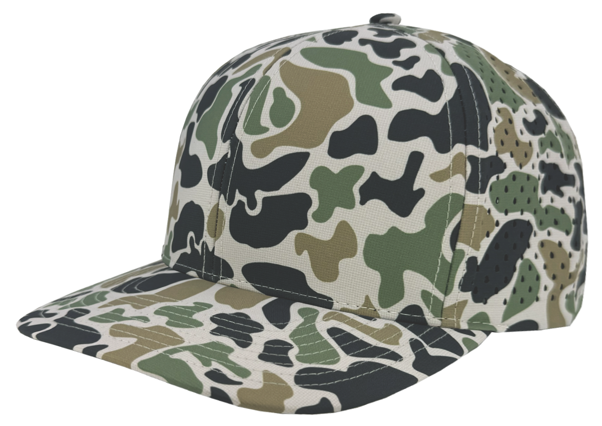Custom hat for embroider 6 panel jungle old school camo