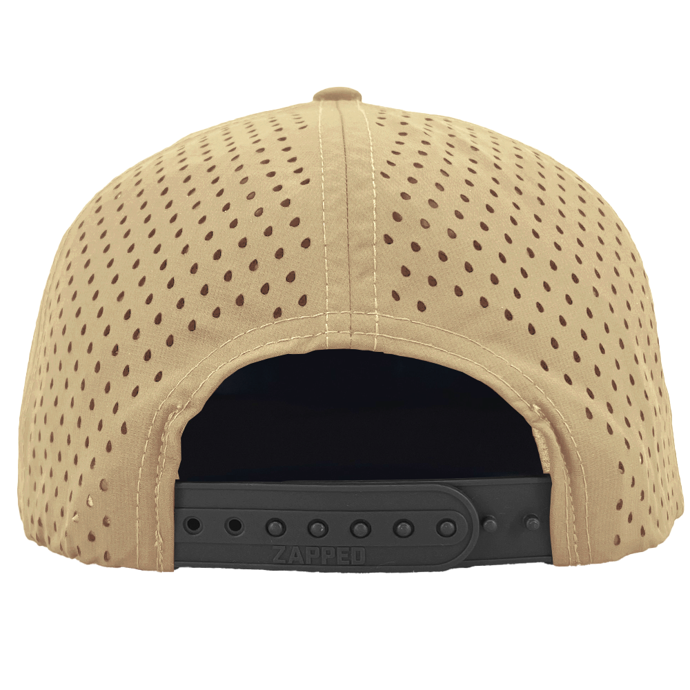 khaki zapped snapback perforated hat