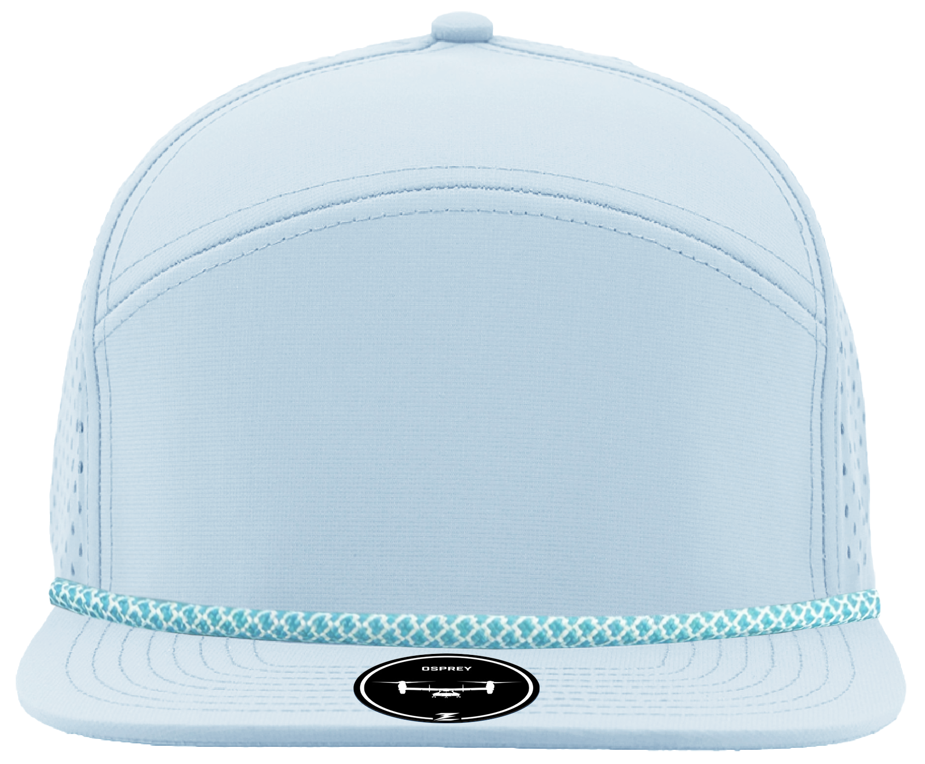 osprey r+Colombia blue with blue/white chainlink rope bill